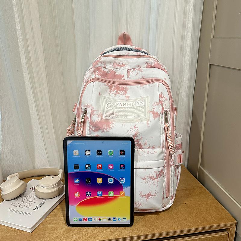 New national style versatile tie-dye backpack student large-capacity simple schoolbag female niche personality casual backpack female