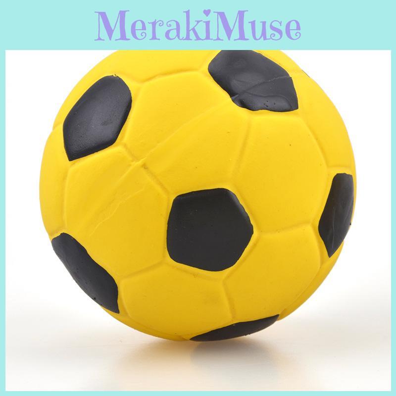 Latex Sound Football Toy 7cm Soft And Bite Resistant Pet Toy Ball Yellow Blue Green