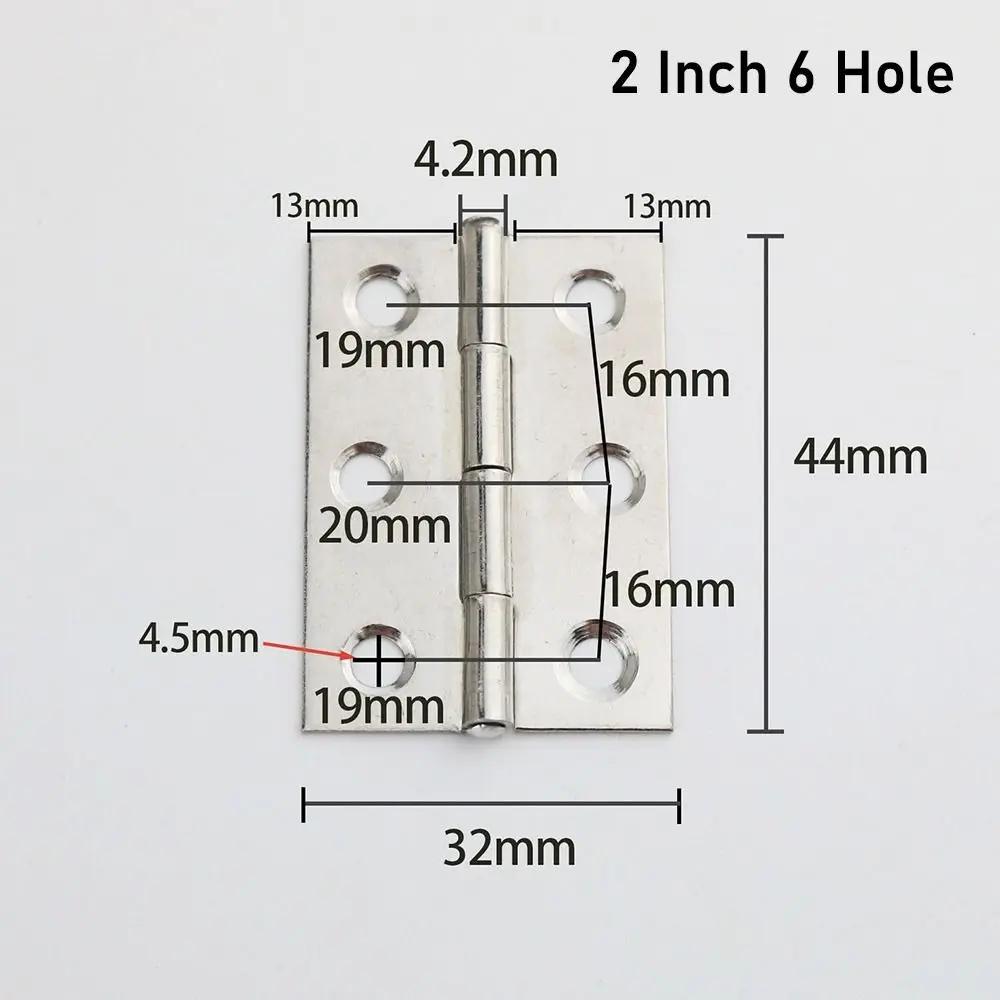 201 Stainless Steel Door Hinges 1/1.5/2/2.5/3 Inch Folding Aluminum Core Cross Hinge Window Accessories Furniture Hardware