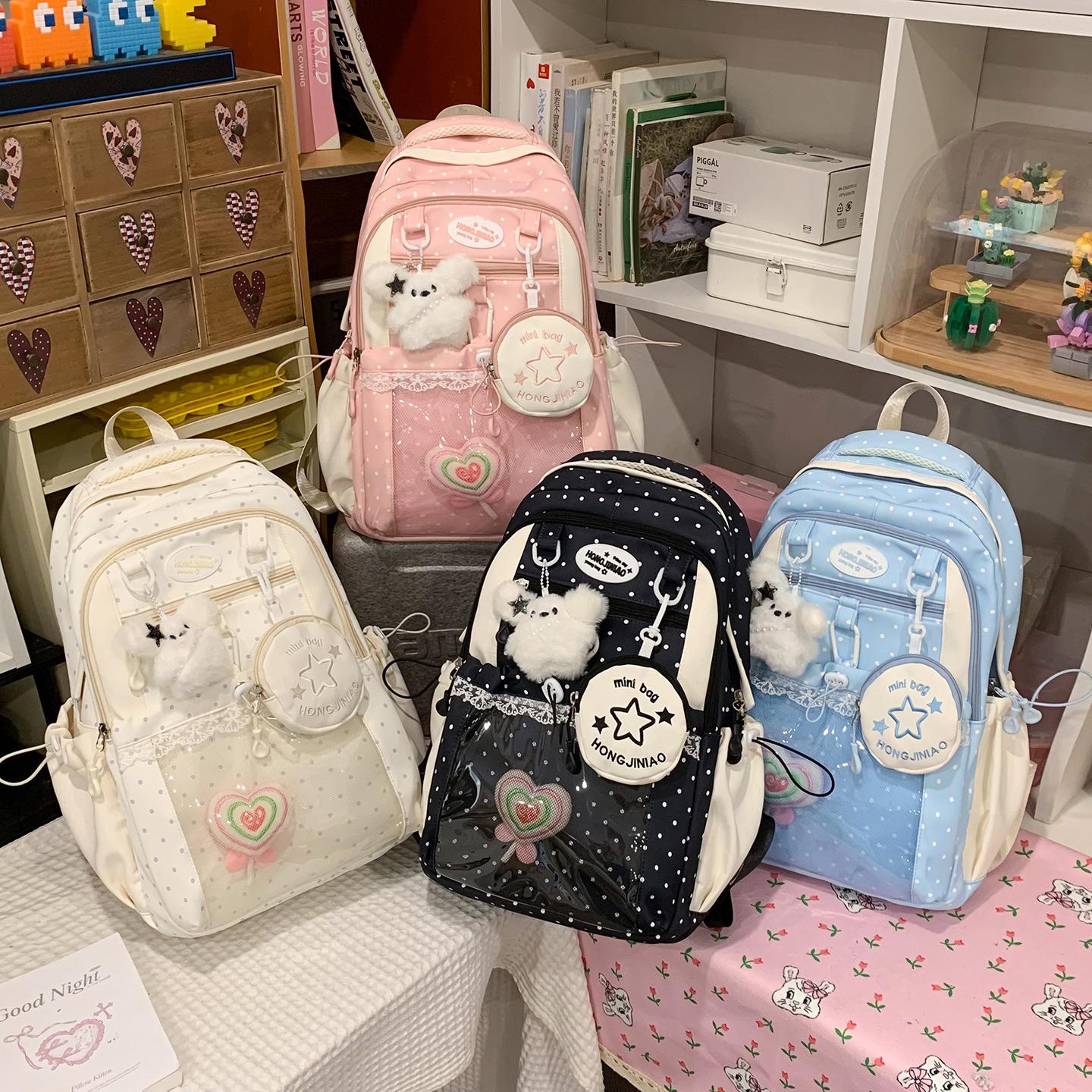 Schoolbag Unisex Kids Pink New Beautiful And Cute Ulzzang Ita Bag Harajuku Fashionable Kawaii Campus Backpack School Bag Female Simple Backpack