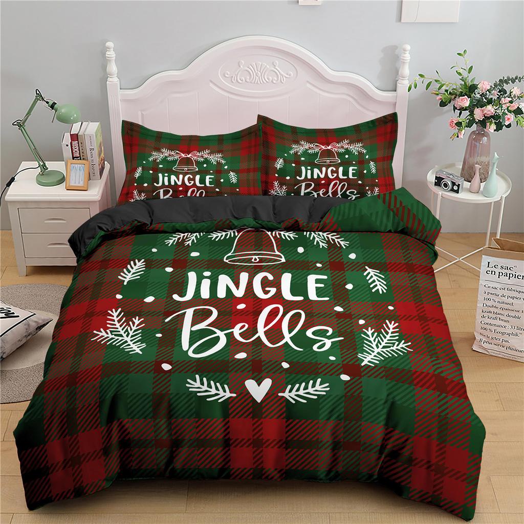 3D Christmas Bedding Set Christmas Atmosphere Decoration HD Printing Duvet Cover 2/3 Pieces AU/EU/US/UK/DE Full-size Soft Home Decoration