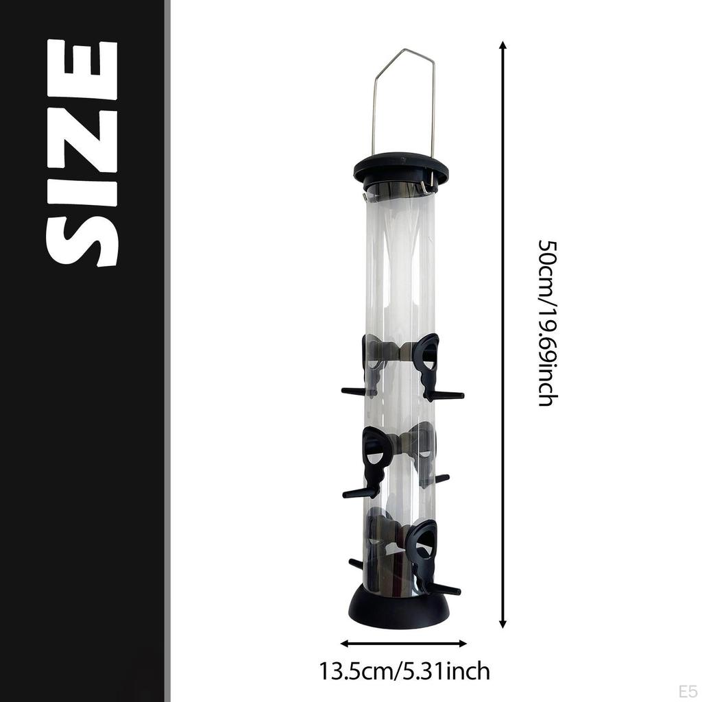 Tube Bird Feeders for Outdoors Hanging Feeding Station with Hanger Birdfeeder Balcony