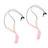 2 Stück Sensorisches Halsband Reduziert Fingerkauen Weiches Silikon Kaukette Federanhänger Sensorisches Halsband Rosa