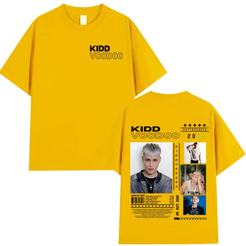 Singer Kidd Voodoo New Album Merch 2025 Fashion Oversized Tshirt Summer Mens Women Clothing Aesthetic Cotton Tshirt Streetwear