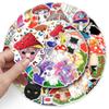 50-Pack Cartoon Cat & Mushroom Graffiti Stickers for Creative Decoration on Water Bottles & Phone Cases