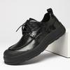 Spring New Designer Business Casual Shoes for Men Black Genuine Leather Shoes Male British Style Soft Sole Fashion Shoe Man