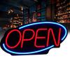 60x30cm Wall Sign "Open" Wall-Mounted Bar Light Sign, Modern Neon Sign,30W Adjustable Brightness 10-100%, Dimmable LED Open Sign