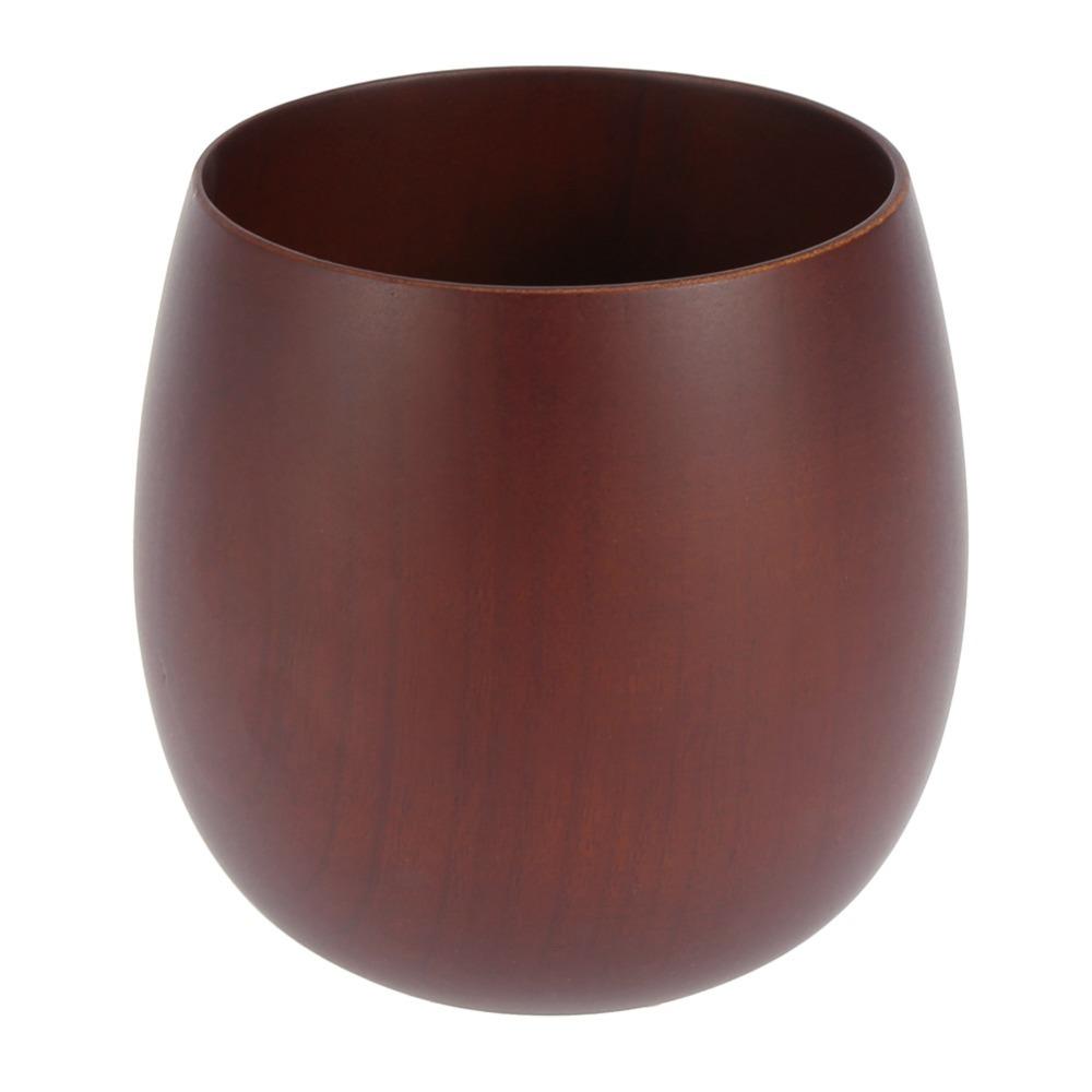 Easy To Wipe Wooden Water Cup Heat Insulation Big Belly Rounded Drinking Mug Wood Grain Smooth Coffee Mug Cafe Bar