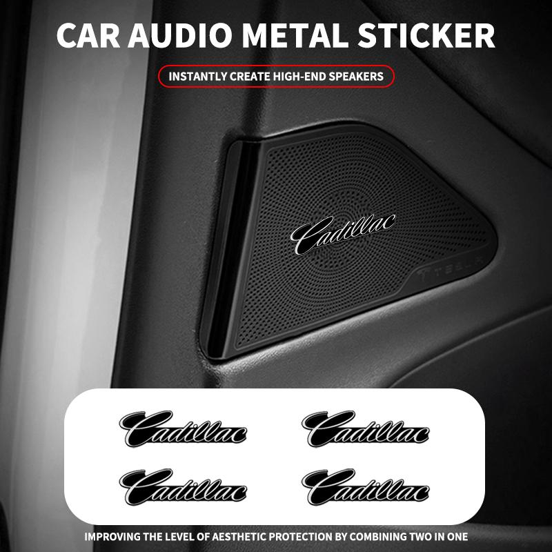 2/4pcs Car Audio Decorate 3D Aluminum Badge Emblem Sticker for Cadillac SRX Escalade CTS BLS ATS DTS XTS SLS XLR V Deville CT5