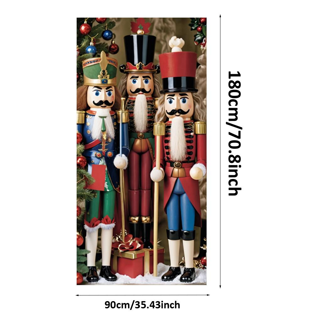 Nussknacker-Soldat-Auskleidungen für Weihnachtstüren, Weihnachtsdekorationen, Türabdeckungen 2024, Weihnachten 2025, Neujahr, Gartendekorationen für den Außenbereich