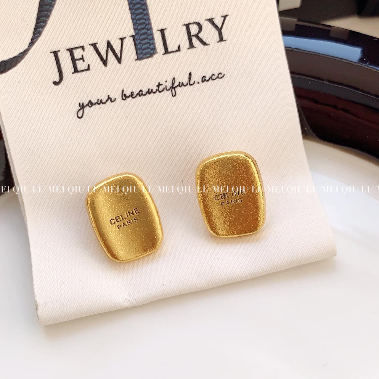 

Корейские легкие роскошные квадратные серьги с буквами: Ретро, элегантное серебро 925 пробы для женщин золотой