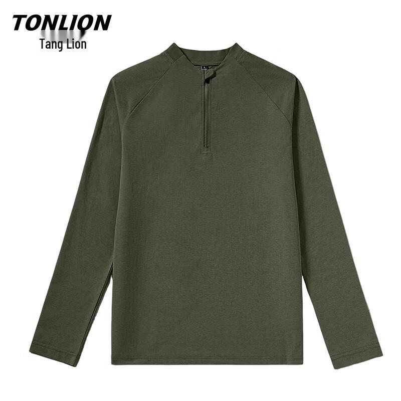 TonLion Men s Stand Collar Long Sleeve T-Shirt M