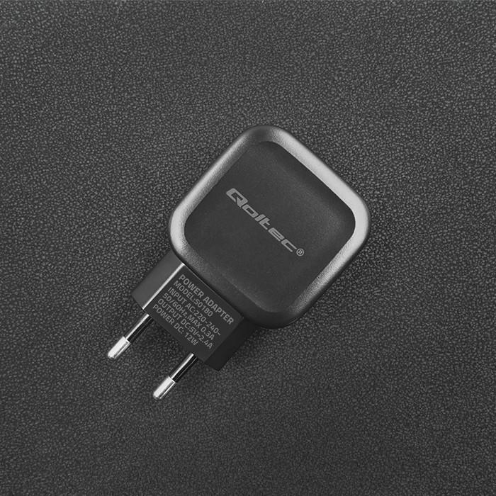 Qoltec Ładowarka sieciowa 12W | 5V | 2.4A |  USB