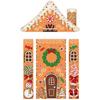 Gingerbreads Patterned Door Decoration Set Washable Polyester Seasonal Party Supplies