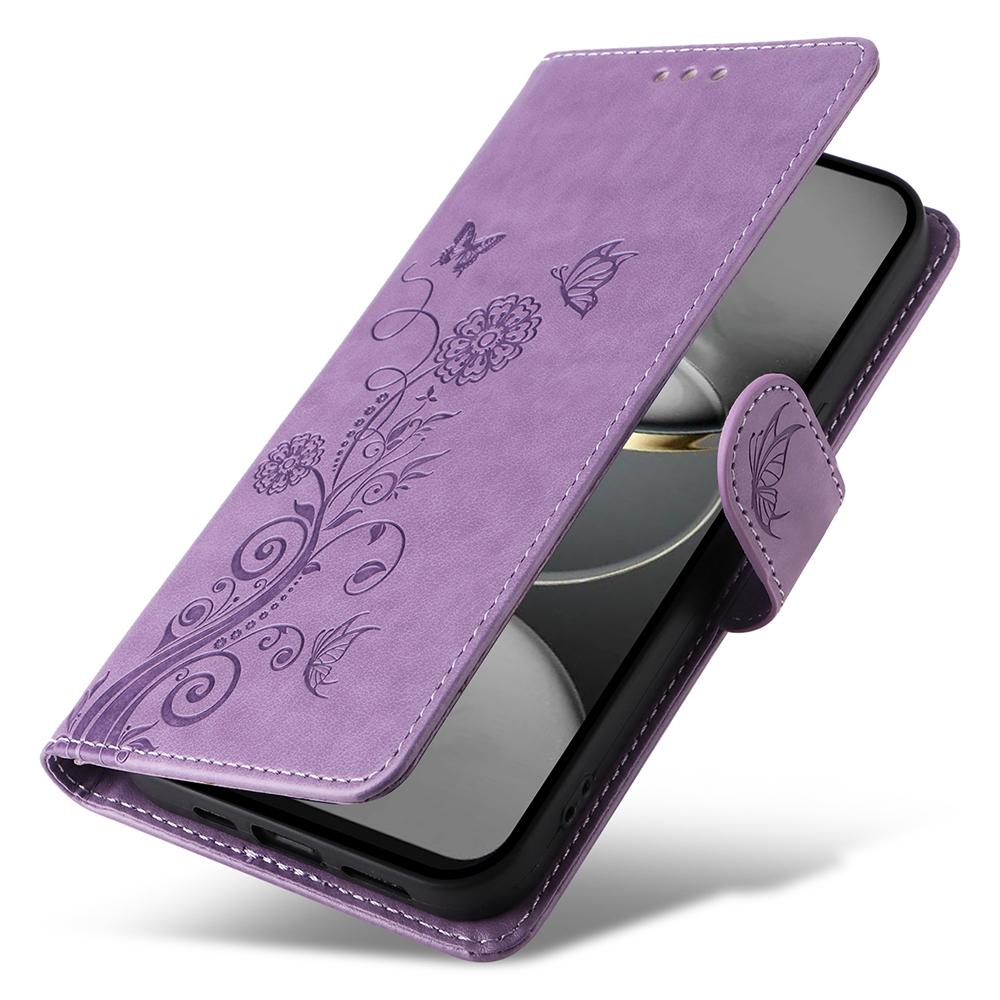 For TECNO Spark 30 Pro 4G Leather Case Butterfly Floral Imprint Wallet Stand Cover