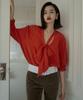 Obeodyupeulleeo U Neck Long Tie Blouse_Vintage Red
