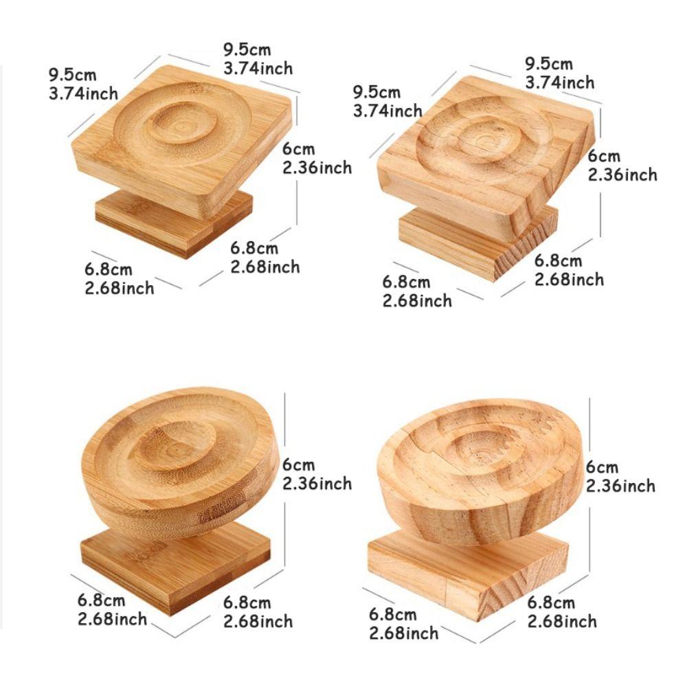 Round Wooden Jewelry Tray Built-in Groove Bracelets Holder Fashion Bangle Display Case  Photo props