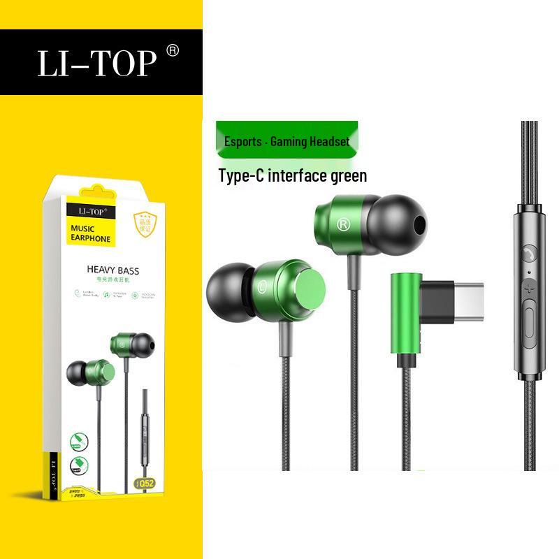 Metal Magnetic Gaming Earphones, Wired In-Ear with Type-C Angled Plug for Precise Sound Localization