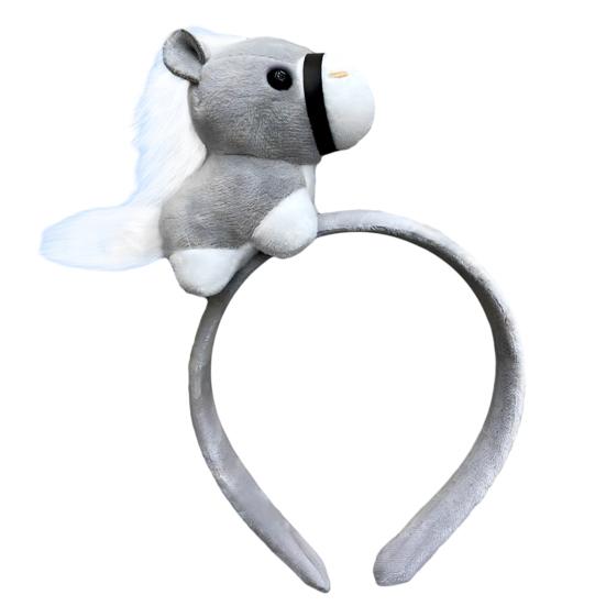 Headband Year of Horse 2026 Cartoon Headwear Soft Plush Material Comfortable Fit Hair Hoop Cosplay Photo Prop