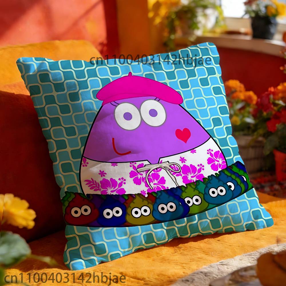 

My P-Pet A-Alien P-Pou Pillowcases Bedroom Living Room Sofa Home Decor Polyester Cushion Cover with Zipper 30cmx30cm