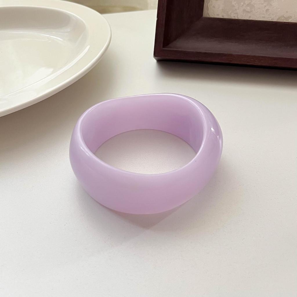 Ombre Resin Bangle: Wide Irregular Design, Vintage Minimalist Style