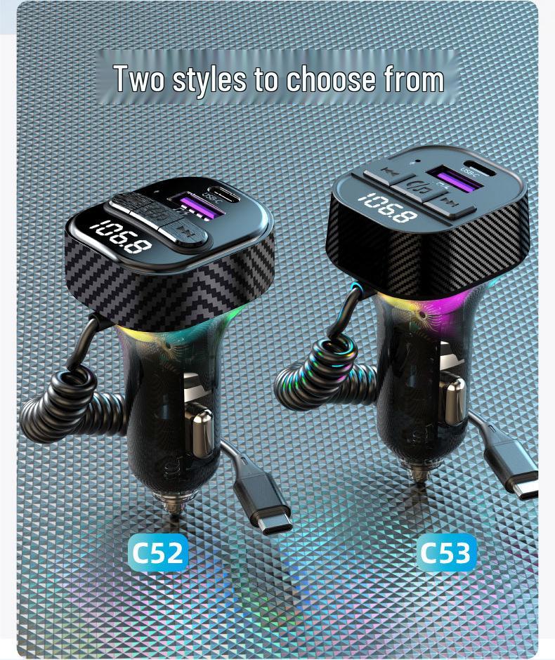 

Автомобильный Bluetooth FM-трансмиттер с быстрой зарядкой QC3.0 PD30W C53 Black