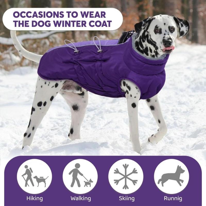 Winter Dog Coat For Large Breeds Windproof Water Resistant Design Reflective Safety Feature JacketS for Extreme Cold Day