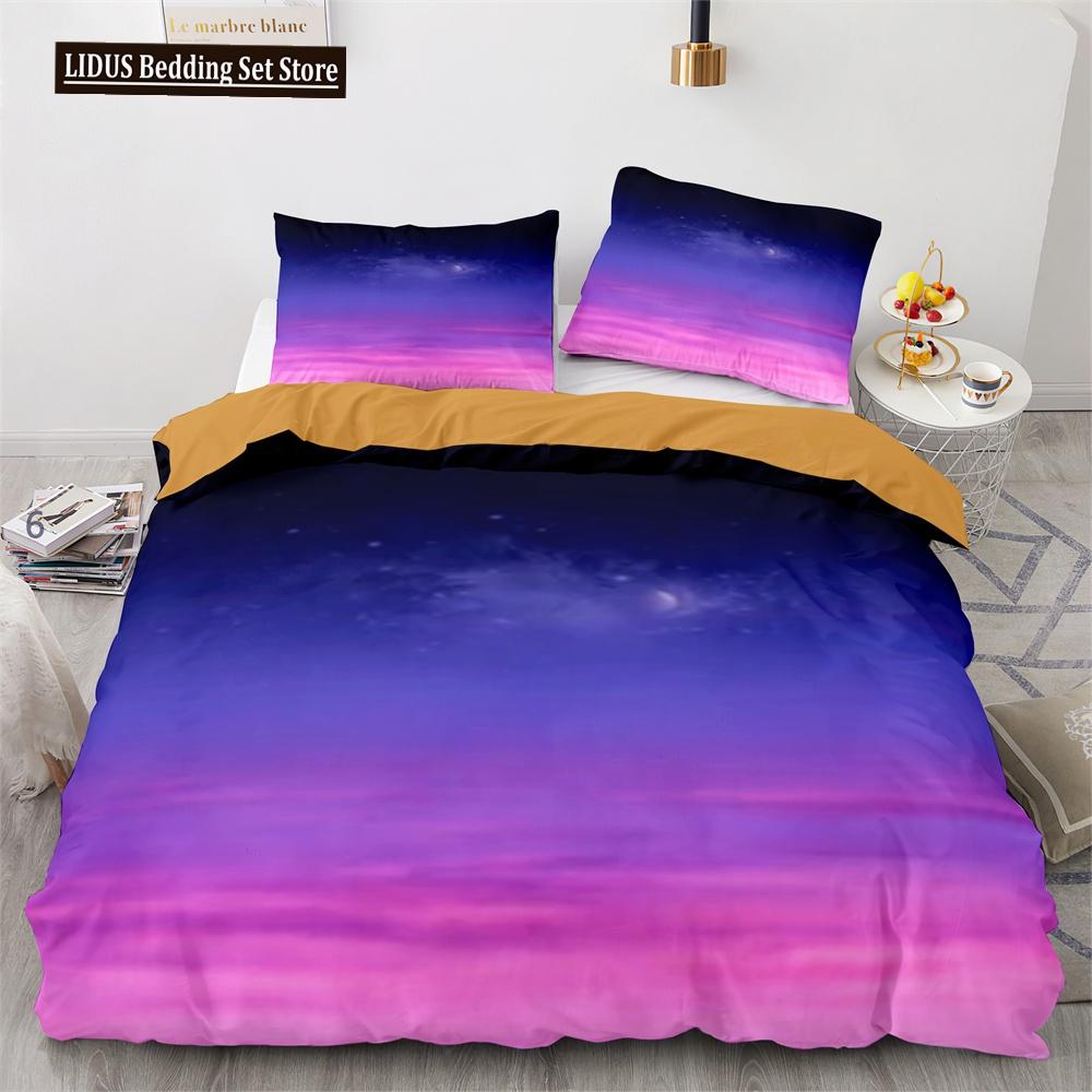 Set Copripiumino Cielo Notte Spazio Universo Stelle Nebulose Luna Set Biancheria da Letto Decorativo King Twin Size Copripiumino in Poliestere