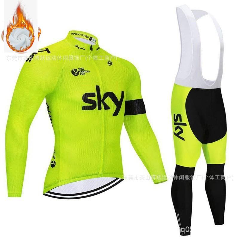 Winter Cycling Jersey Set Long Sleeve Thermal Insulated Bike Riding Suit Team Edition Men Women