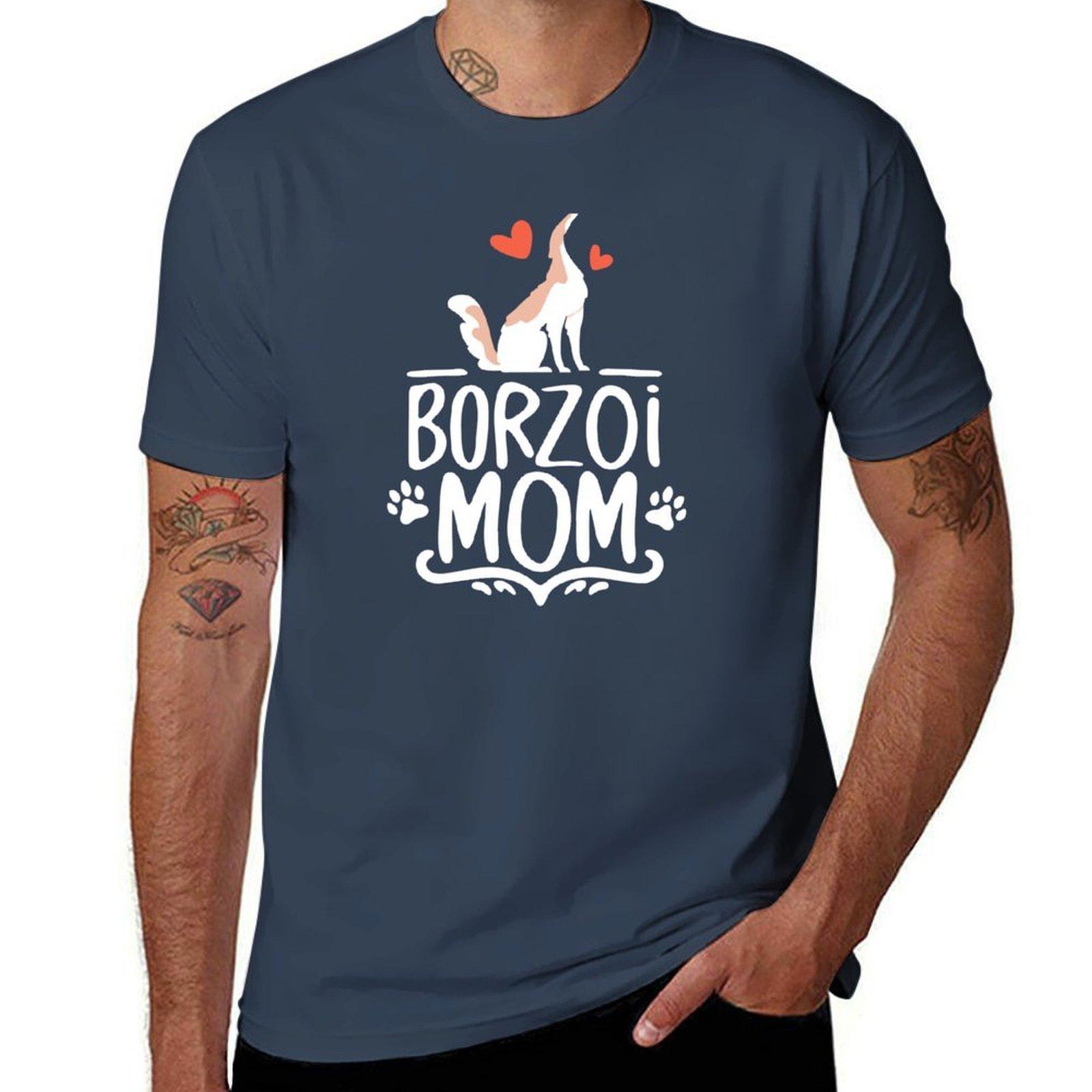 Best Borzoi Mom T-Shirt t shirts designer t shirt men 100% cotton luxury brand man t shirt cotton high quality T-Shirt S