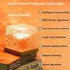 Night Light Projector Cube Light, Luminor the Cube Lamp, Corded Ocean Lamp, Northern Lights Projector Lights with 16 Colors and Dynamic Ripple Effect