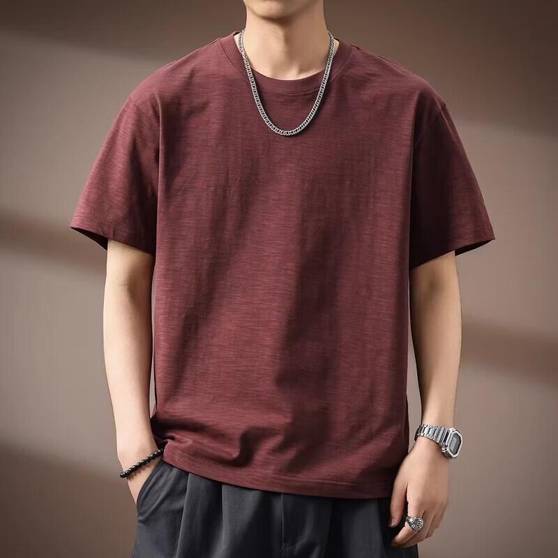 Men's Slub Cotton Loose Fit Short Sleeve T-Shirt