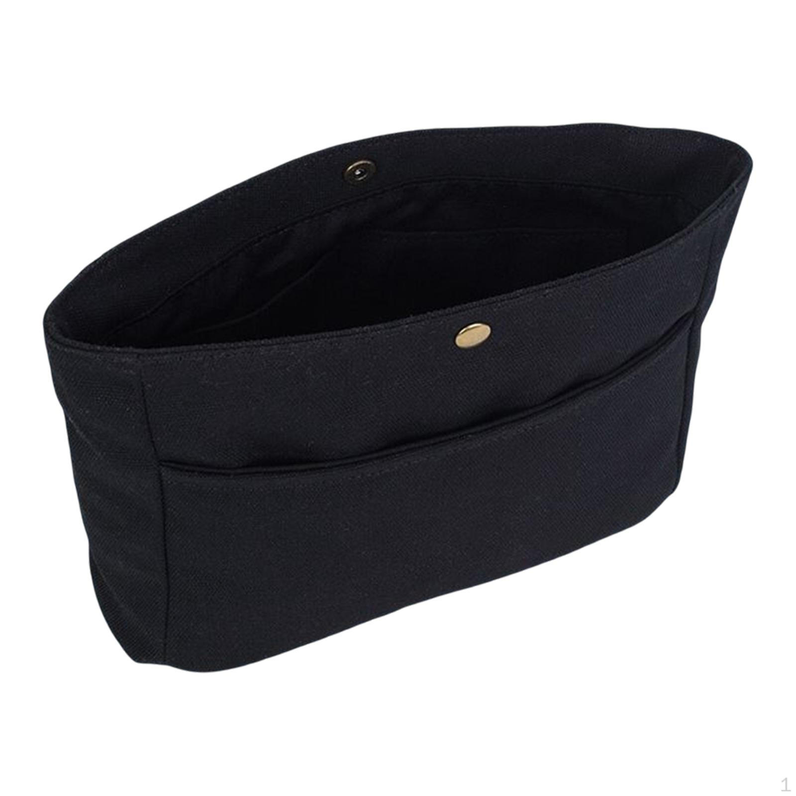 

Компактний вкладиш-органайзер для сумочки, універсальне рішення для зберігання косметики та аксесуарів чорний