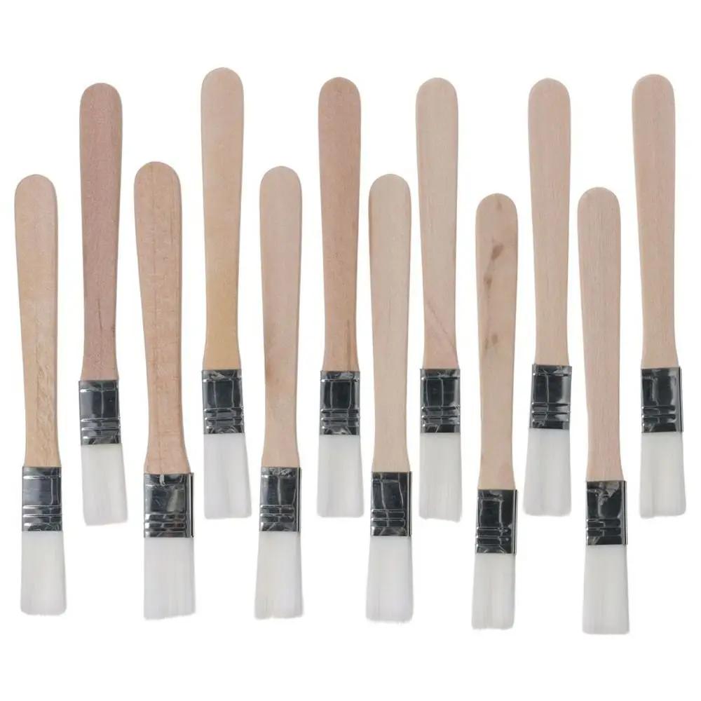 1/12Pcs Small Paint Brush Nylon Bristle with Wood Handle Painting Tool for Wall Door Cabinets Furniture