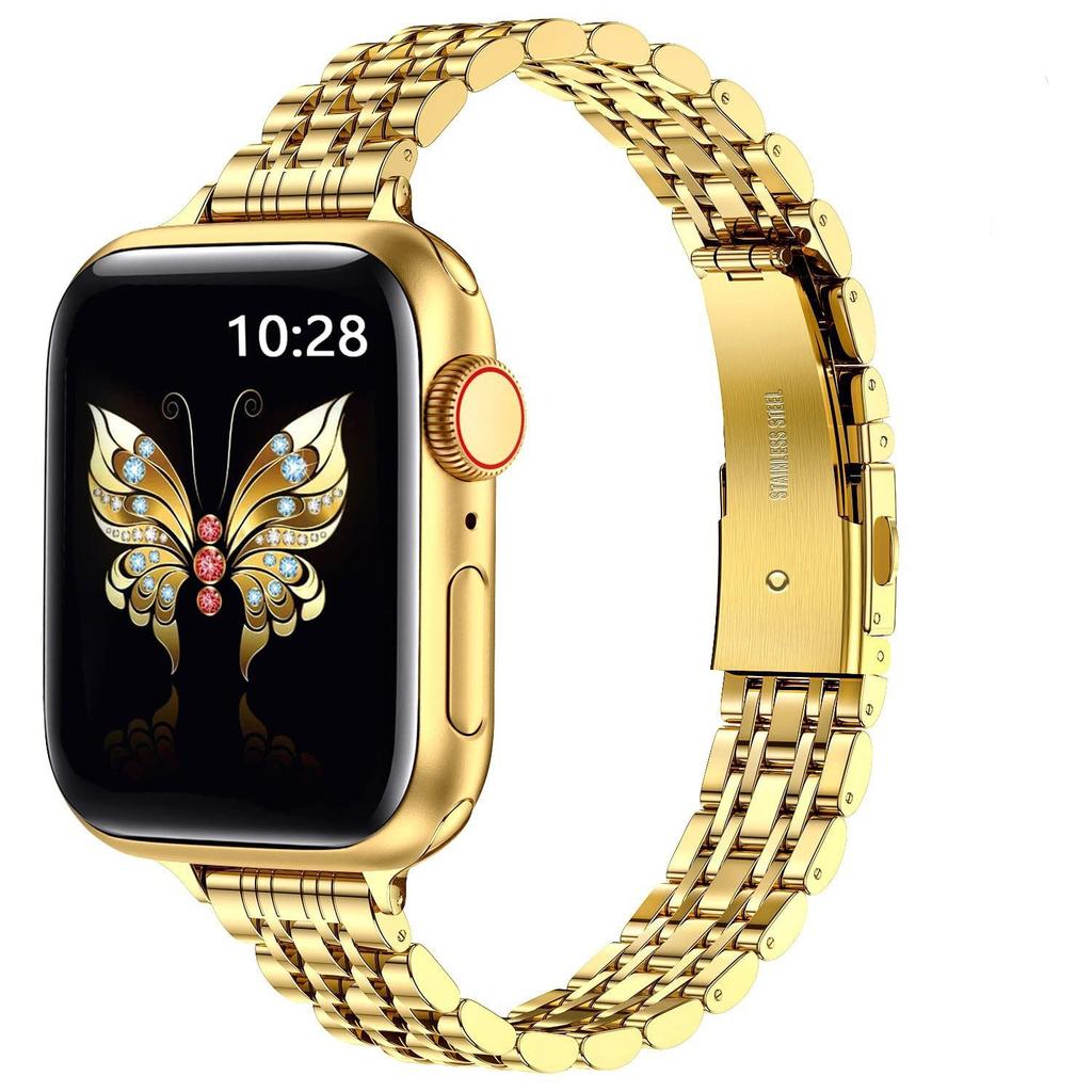 Doskonała bransoletka ogniwkowa ze stali nierdzewnej dla kobiet Do opaski Apple Watch Seria 11/8/7/6/10/9 40mm 41mm 38mm 42mm 44mm 45mm 46mm Pasek