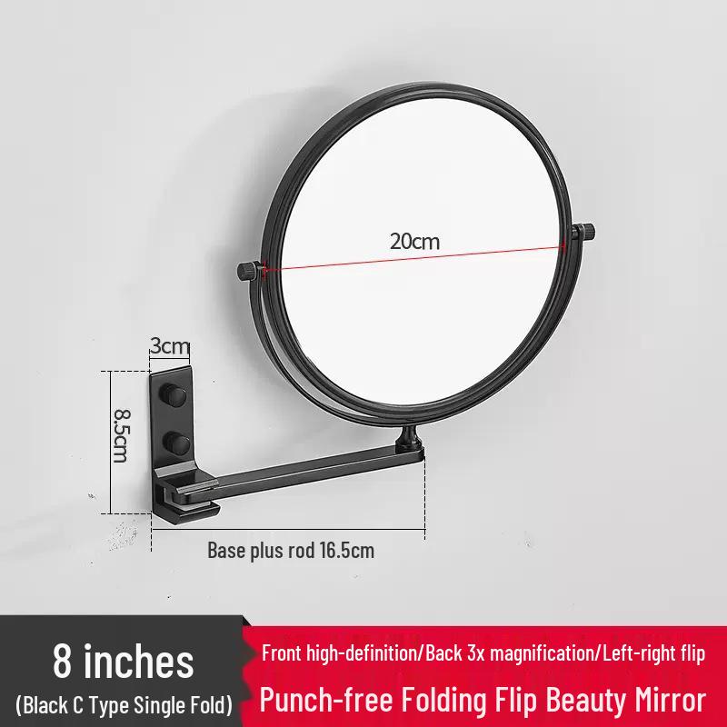 Specchio per Trucco Telescopico da Parete Rotante a 360°