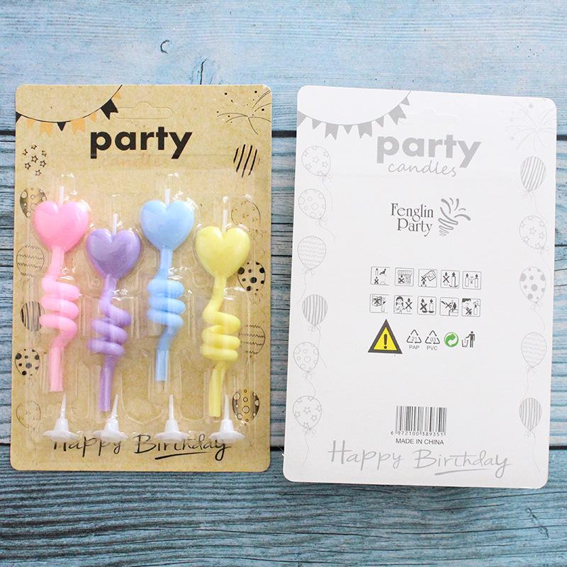 New Birthday Cake Twist Candle Colorful Curved Thumb Creative Love Five-pointed Star Shape Candle