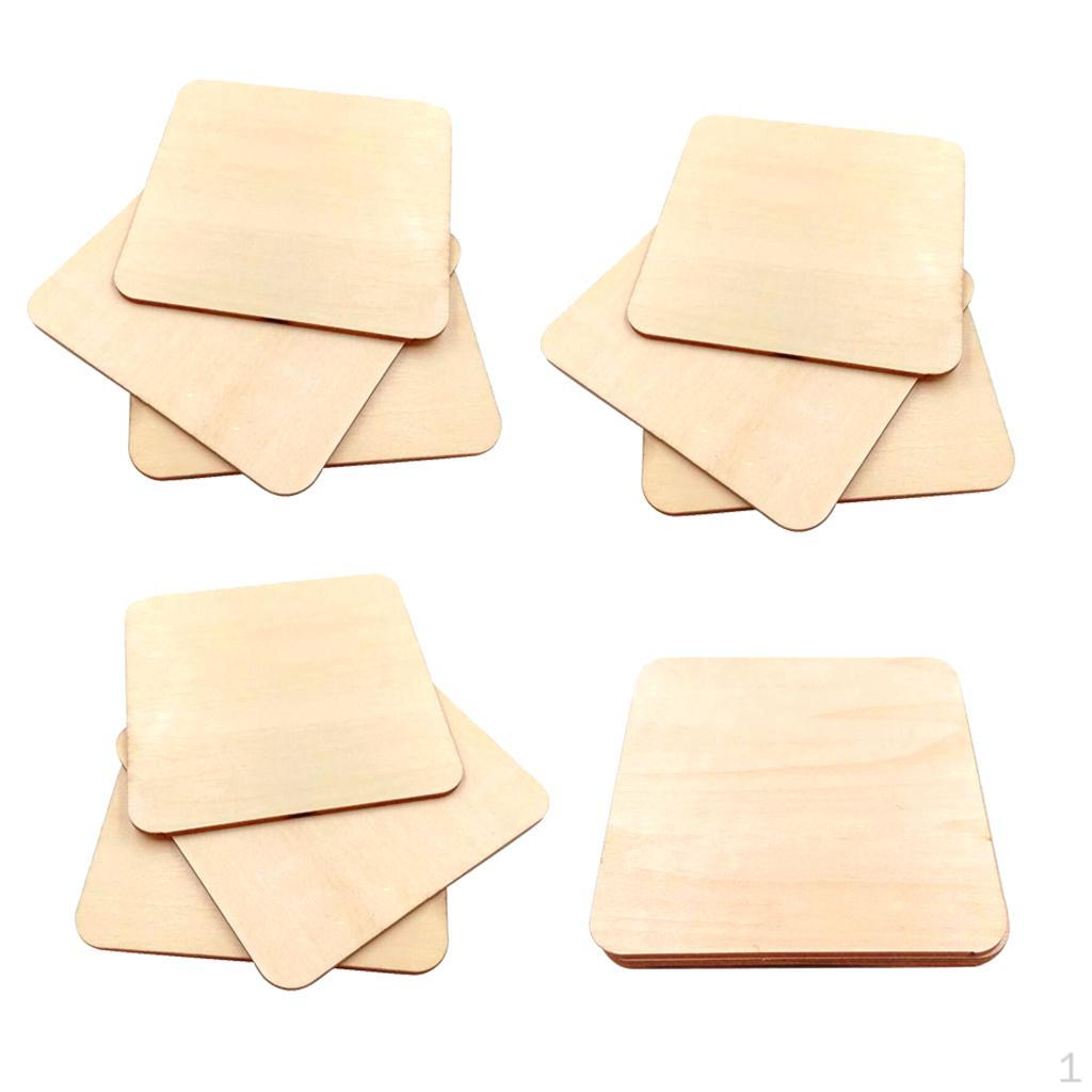 

Необработанные деревянные детали квадратной формы, 10 шт. Украшение – идеально подходит для проектов (2,8 х 2,8 дюйма/