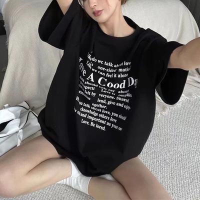 Trendy Brand American Retro Right Shoulder Short-sleeved T-shirt Women's Summer New Niche Design Top