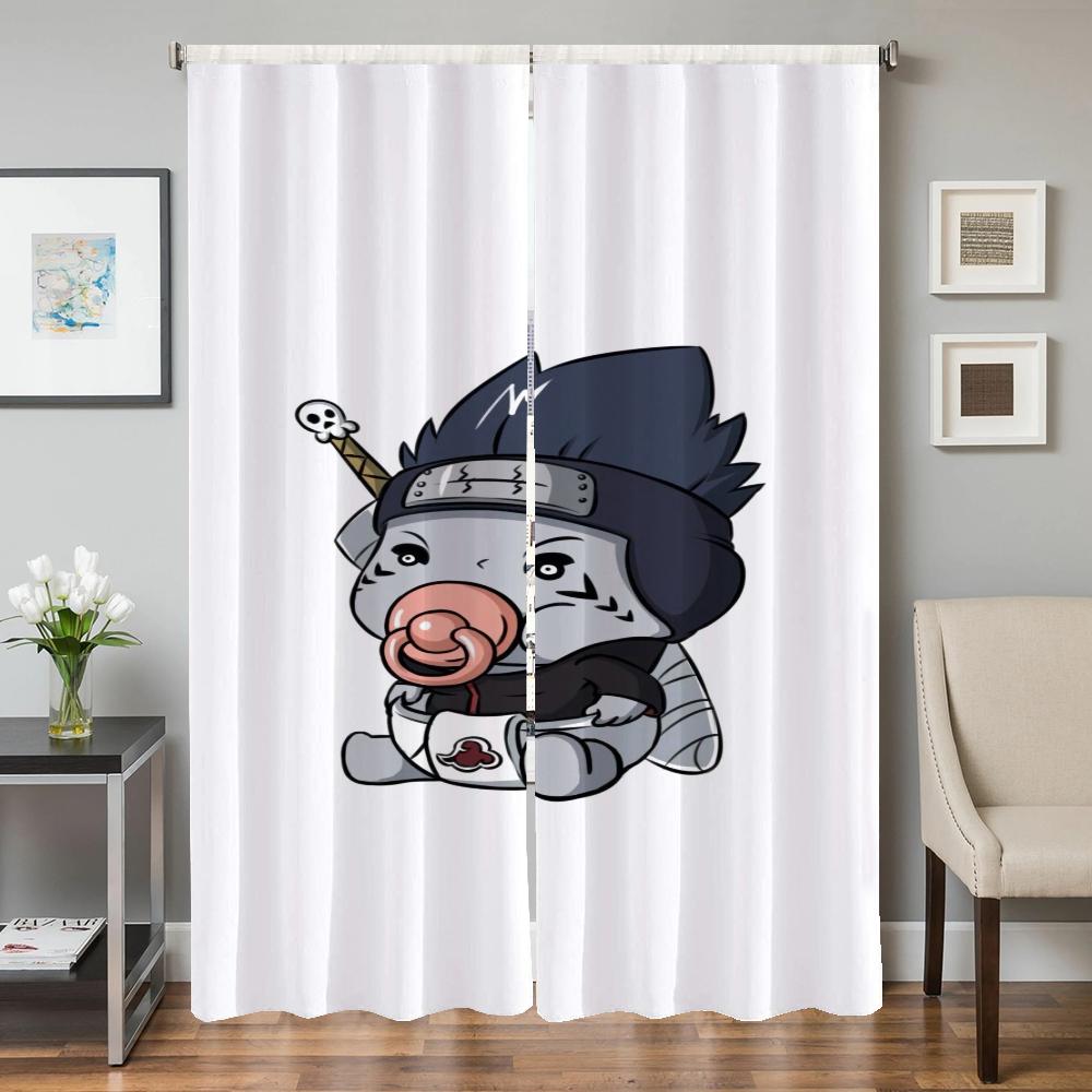 Home Interior Kitchen Curtains for Living Room 2 Pieces Blackout Curtains Door Curtain Naruto Bedroom Decoration Partition Shade