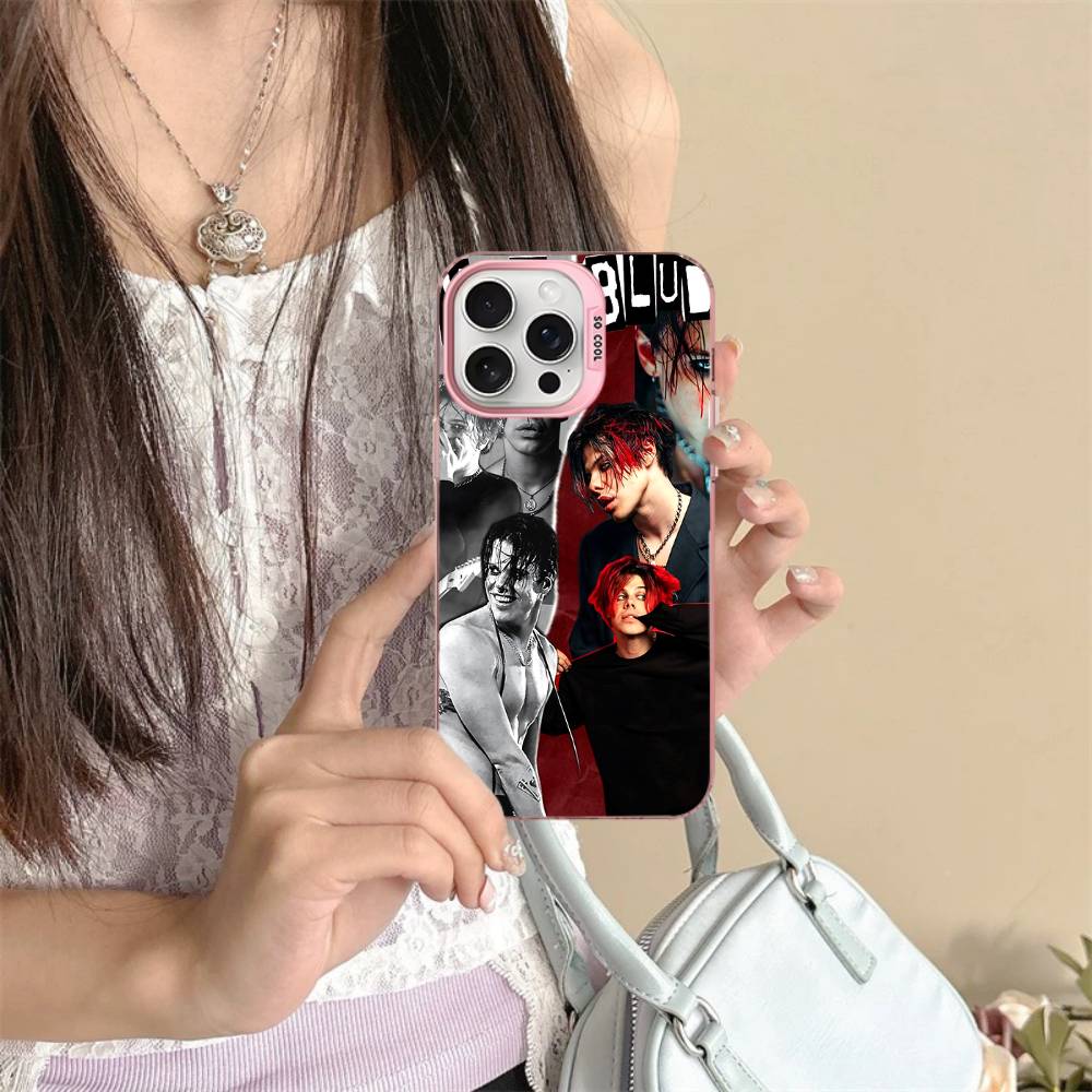 Y-Yungblud Hot Singer For Iphone 15 14 13 Plus 17 16 12 11 Pro Max Matte Colored Silver Luxury Phone Cover