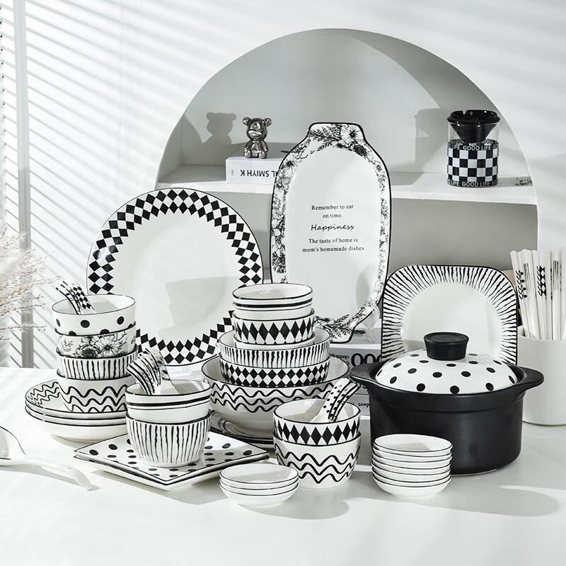 AiQiYiXuan Hepburn Style 42-Piece Ceramic Dinnerware Set 42-piece