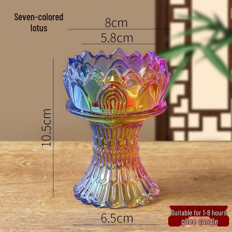Crystal Lotus Candle Holder for Ghee Buddha Lamp
