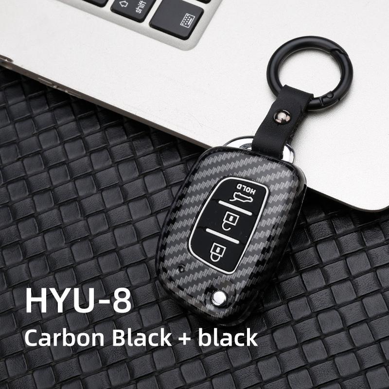 

Abs Carbon Car Flip Key Case Cover For Hyundai Solaris Creta Ix25 Kona Tucson Sonata Fe I40 Elantra Ix35 I20 Ix45 Hb20 Accent