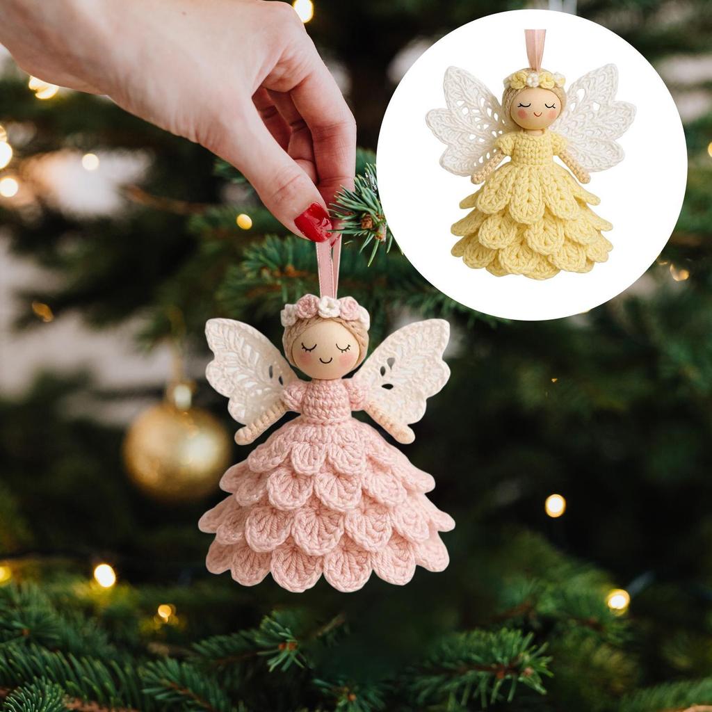 DIY Angel Decorative Crochet Set Homemade Beginner Crochet Craft Kit Material Pack Crochet Angel Christmas Tree Ornament