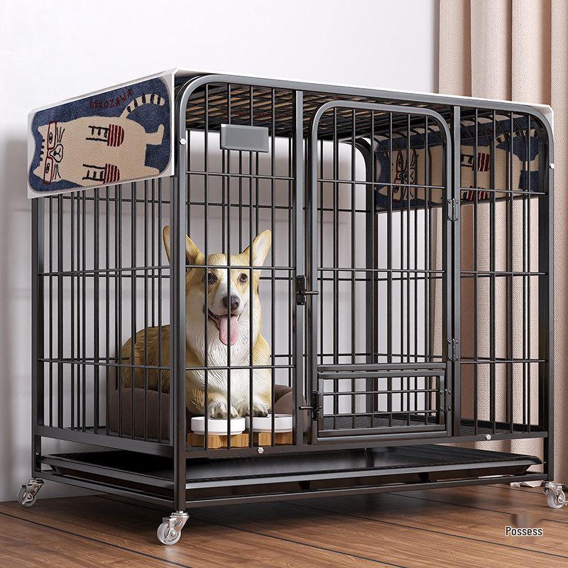 Medium/Large Dog Cage with Toilet - Indoor/Outdoor Pet Fence for Golden Retriever, Shiba, Teddy, and Kittens