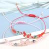 Cute Animal Butterfly Multicolor Crystal Small Round Beads Bracelets for Women Boho Rainbow Rope Bracelet Wristband Jewelry Gift