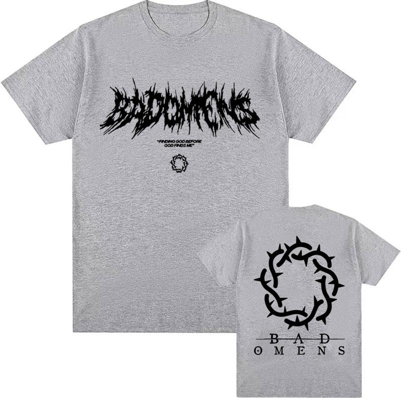 

Funny Bad Omen Band Logo Graphic Men s and Women s Hip-hop Fashion Retro Men s Casual Summer Print 100% Pure Cotton T-shirt 4XL