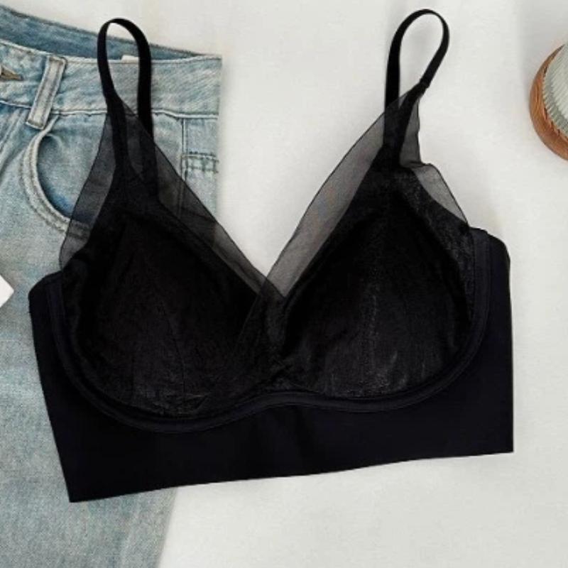 

Black Mesh Comfort Wireless Bra with Adjustable Straps M чёрный