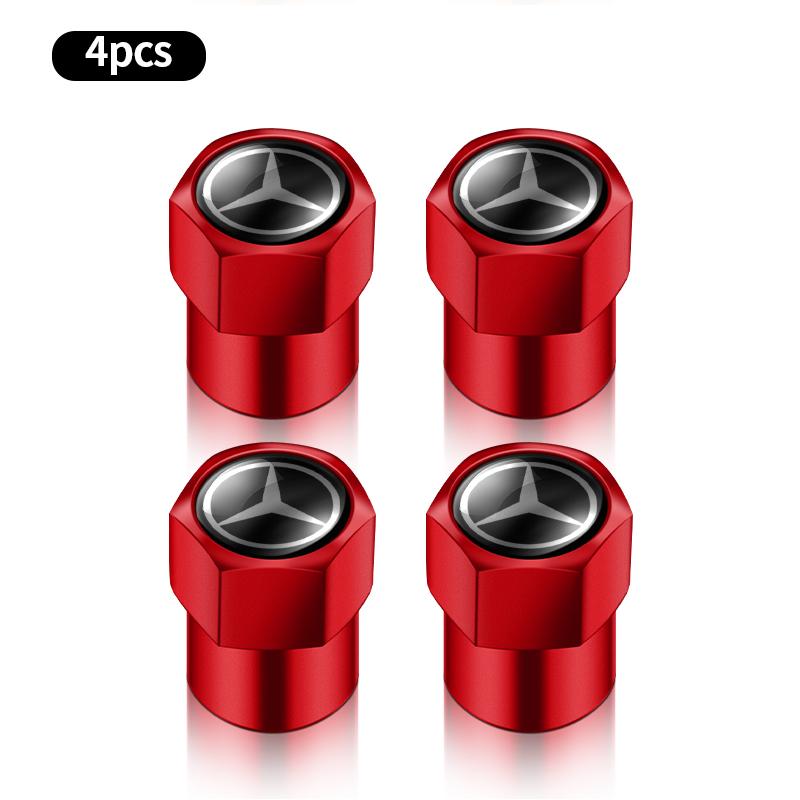 4PCS Car Wheel Tire Valves Tyre Stem Air Caps Cover For Mercedes Benz AMG W176 W202 W204 W205 W210 W211 W212 CLA CLK CLS GLA GLC